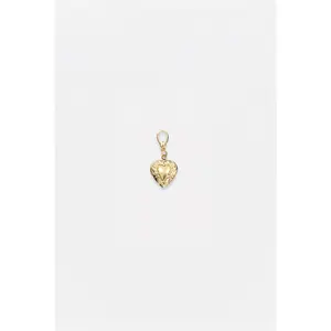 Gold-Plated Heart Locket Charm – 14K Finish, Opens to Hold Photo