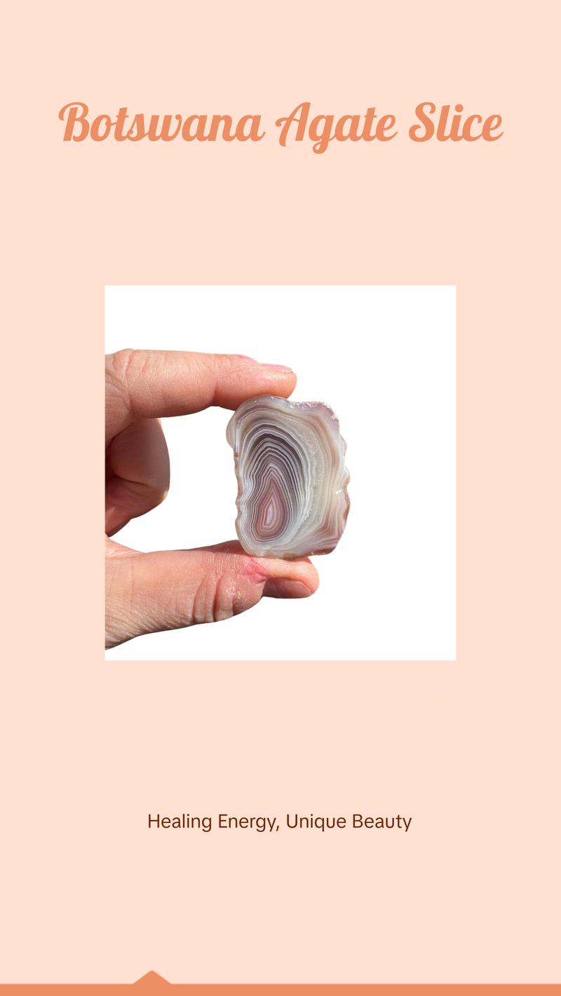 Botswana Agate Stone Slice (Size: 0.75" -4") Grade A Botswana Agate Crystal Slab - Botswana Agate Crystal Slice