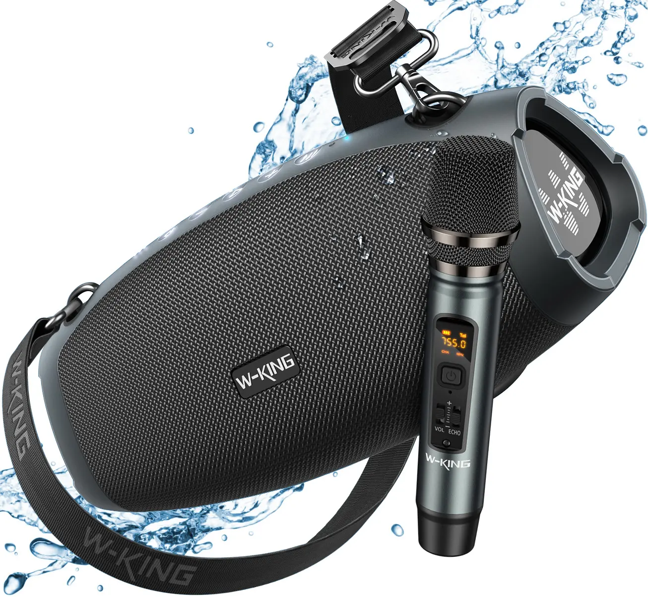 W-KING 120W Peak Bluetooth Speaker - Portable Party Speaker, Wireless Mic, IPX6 Weatherproof, 42H Playtime, Rechargeable Wireless Bluetooth Loudspeaker System, Wireless Speakers