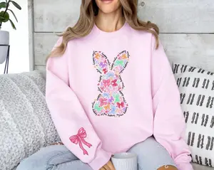 Easter Sweatshirt ,Easter Coquette Sweatshirt, Bunny Easter Sweater, Cute Bunny Sweater, Happy Easter Day Gift, Coquette Bow Bunny Ears Tee 4Z