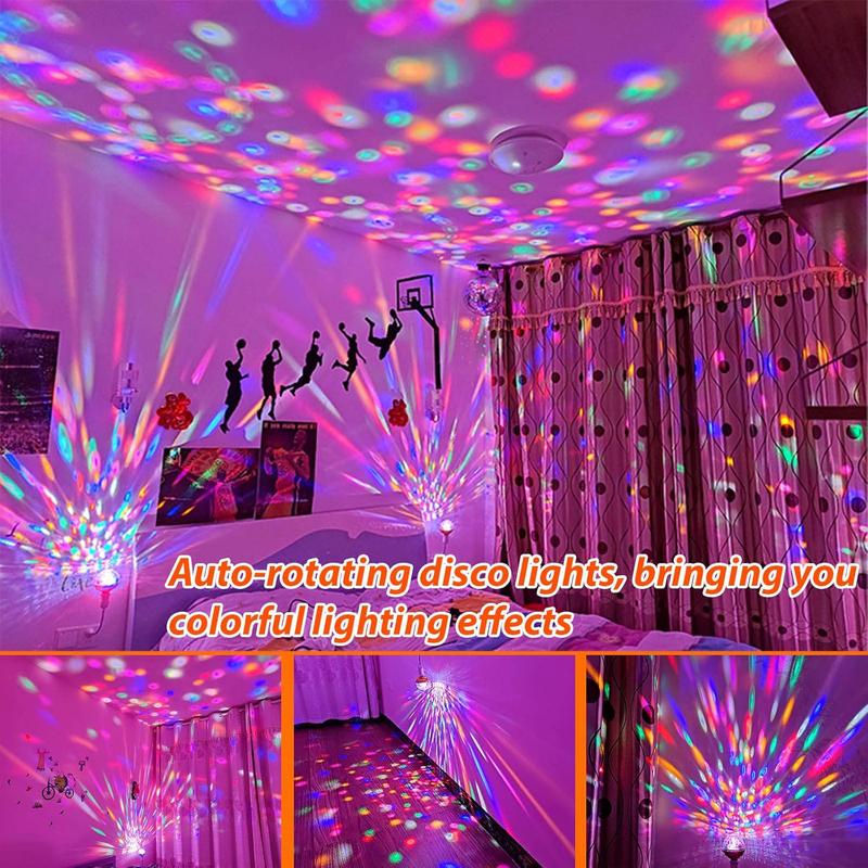 Colorful Rotating Magic Ball Light, Christmas Party Gift, Rotating LED Plug-In Strobe Light, Festive Party Colored Ambient Light, Suitable for Family Dance Parties, Bars, and Karaoke