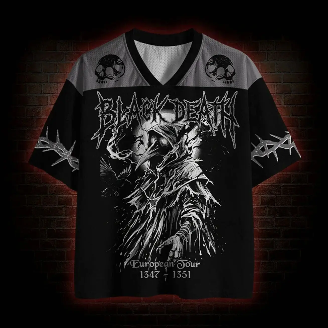 Black Death Gothic Metal Mesh Jersey IQM