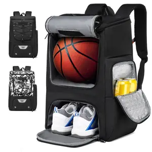 Basketball Backpack with Ball Holder & Shoe Compartment: Water-Resistant Gym Bag for Players – Fits Helmet, Daily Use & Travel
