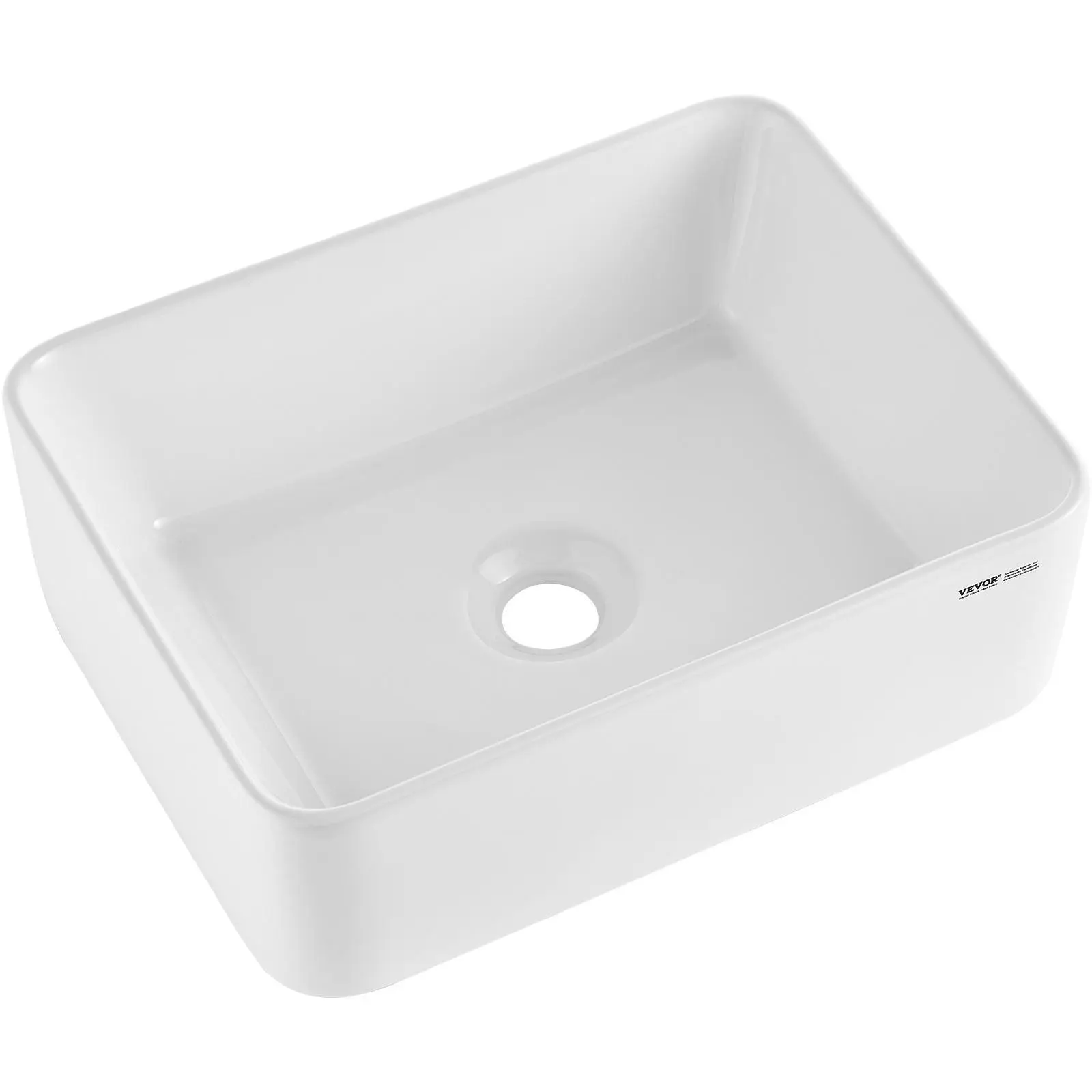 【SummerFinds】VEVOR Rectangle Vessel Sink,  16" x 12" Bathroom Vessel Sink Countertop, White Ceramic Bathroom Sinks Above Counter, Modern Style, Bright and Elegant, Well-Packaged for Bathroom, Hotel, Toilet, RV