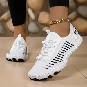 2026 Outdoor Unisex Beach Shoes with Stylish Vertical Stripe Pattern, Breathable Fabric Upper, Lightweight & Soft Flexible Sole, Fashionable All-Match Multifunctional Casual Footwear for Summer, Walking, Beach Trips and Daily Outdoor Activities