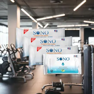 SONO Gym Wipes - Personal Fitness Equipment Disinfecting Wipes (3-Pack)