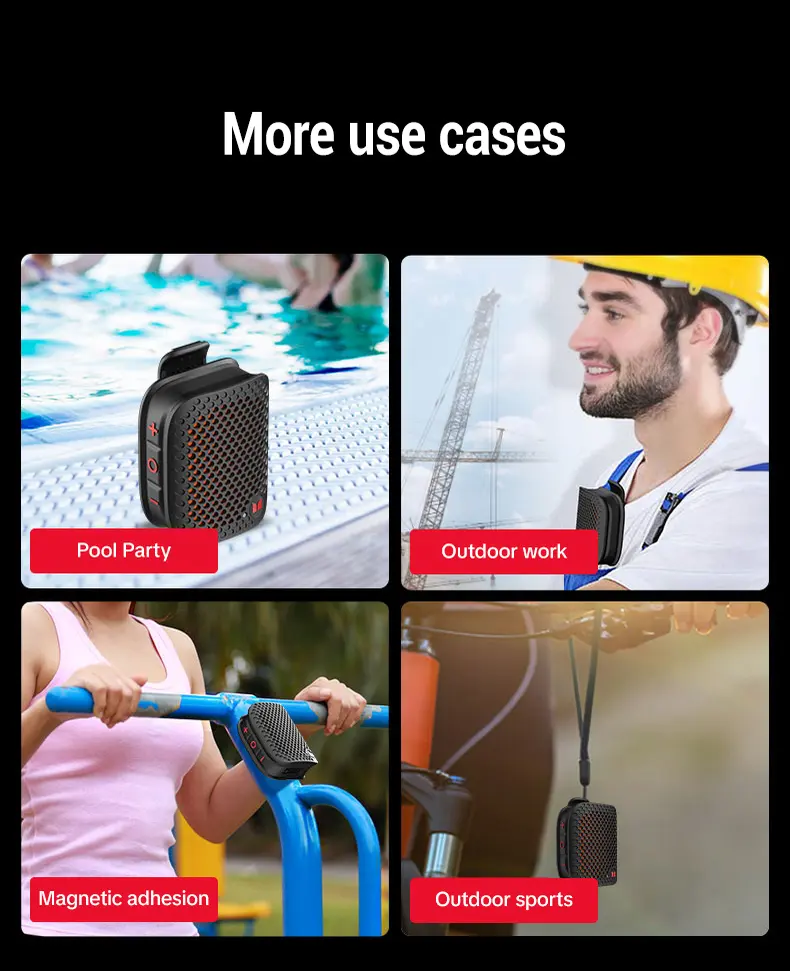 MONSTER M3 Portable Bluetooth Speaker - Compact Waterproof Bluetooth Speaker, 80g Lightweight, TWS Stereo Sound, IPX8 1m Water Immersion, Magnetic Clip-On Wearable, User-Friendly Buttons, 16.0H+ Playtime for Outdoor, Gym, Water Proof