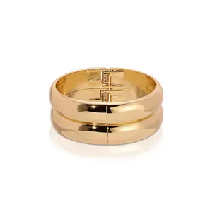 Ettika Simple Stack Bangle Set - Elegant Design with Gold Finish and Simple Band Structure