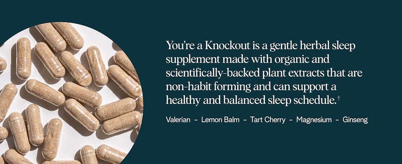 Ora Organic Natural Sleep Aid Supplement Stress Support Calming Herbal Blend with Melatonin from Tart Cherry - Includes Magnesium Citrate, Valerian Root, and Lemon Balm - 1 Month Supply, 60 Capsules