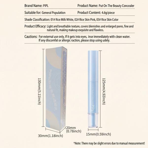 [PIPL]Dual-effect Concealer & Foundation Eye Concealer - 24-hour long-lasting, high-coverage matte finish. Korean pressed powder foundation for a flawless complexion. Covers acne marks, sculpts the nose, and nourishes the skin.