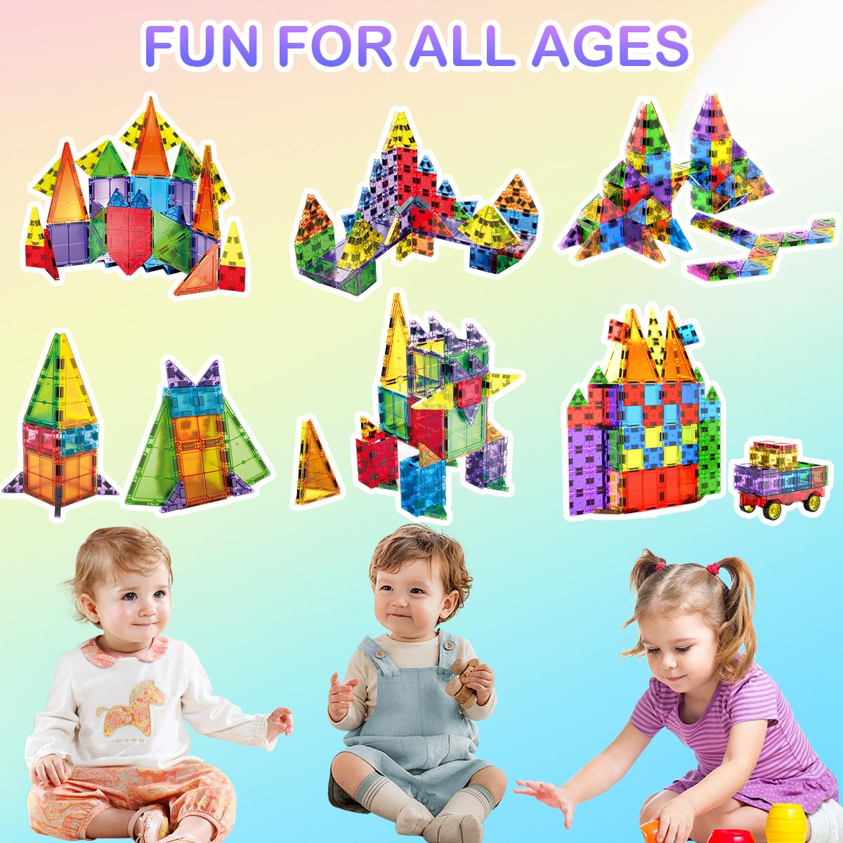 MiniGear Magnetic Tiles Building Toy – Portable Mini Magnetic Blocks Travel Set (32/42 Pieces), Montessori Educational Toy for Kids Ages 3–12, Preschool & Classroom Must-Have – Perfect Travel toy, Easter & Christmas Gift for Boys & Girls