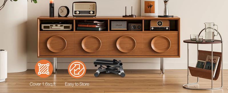 Mini Stepper with Resistance Bands, Adjustable Stride & Intensity Portable Stepper Machine, 265LBS Capacity Quiet Full Body Workout for Home, Includes LED Monitor