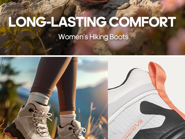 NORTIV 8 Women's Lightweight Hiking Boots Waterproof Trekking for Outdoor Footwear Rubber Outsole Eva Foam Insole Mesh Lining