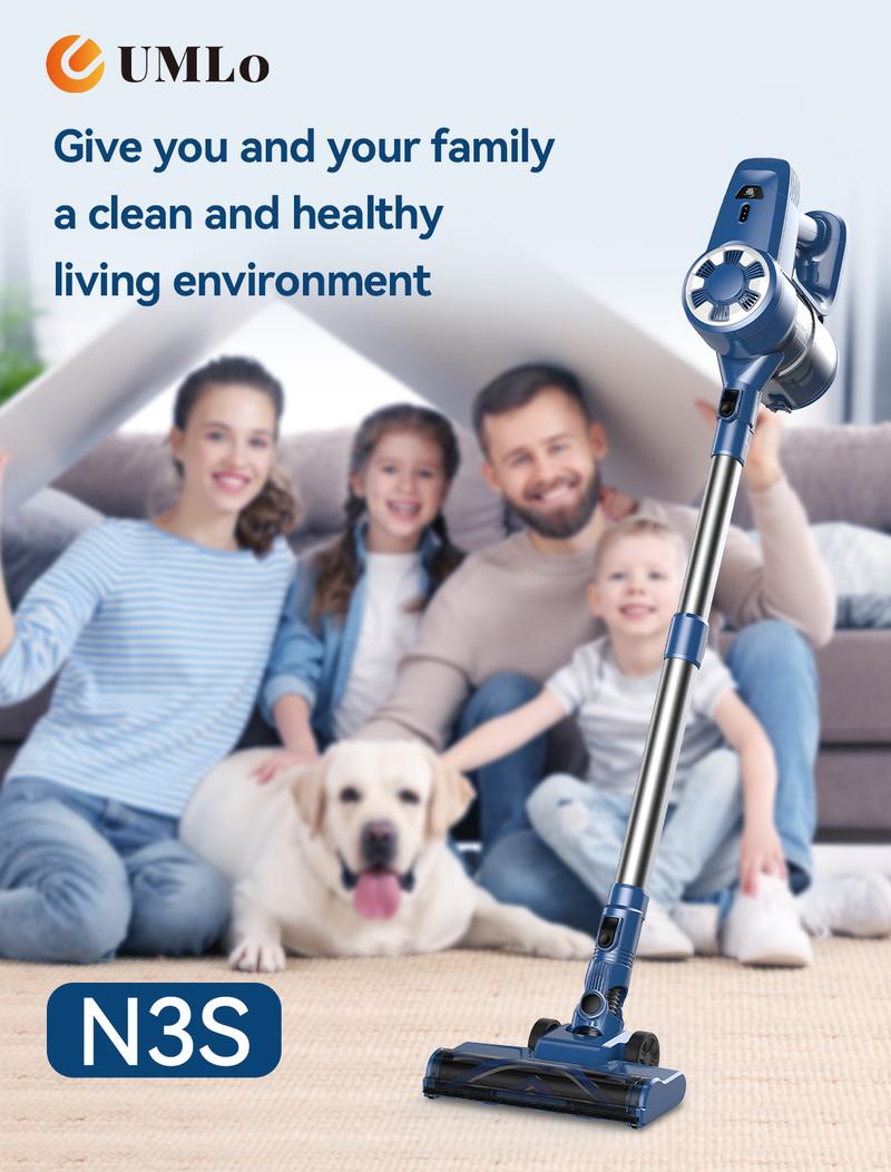 N3S Cordless Vacuum, Electric Floor Sweeper, Lightweight Powerful Suction Stick Canister Vacuum For Home Hardwood Floor Pet Hair Carpet Household