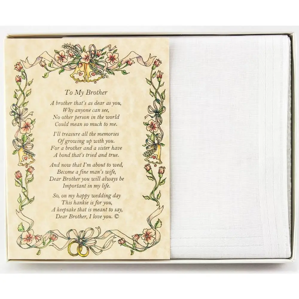 Personalized From the Bride to her Brother Wedding Handkerchief