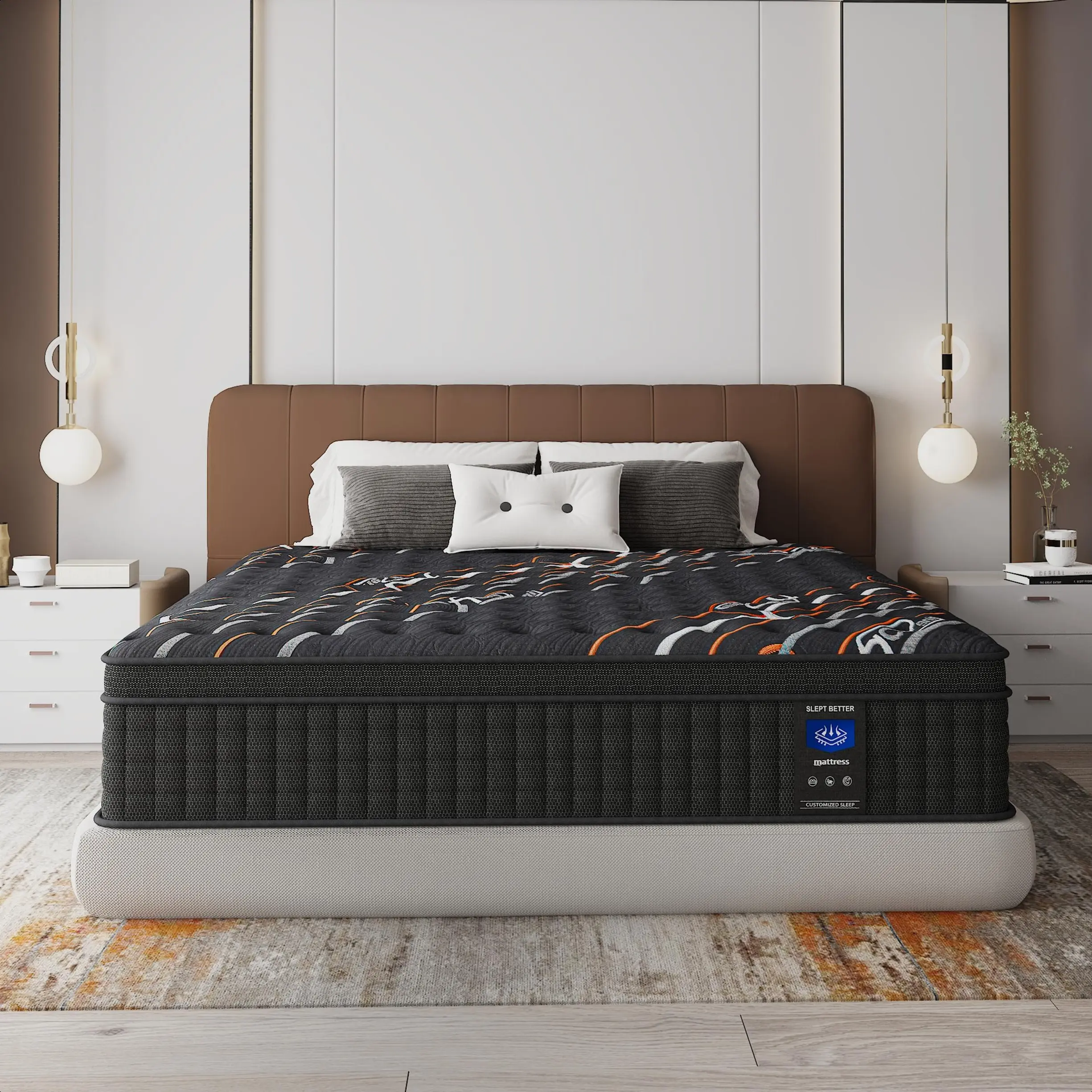 MRH 12" Hybrid Spring Memory Foam Mattress in a Box - Medium Firm, Ergonomic, Supportive Guest Room Mattress with Boxed Delivery, Available in Twin, Full, Queen, King Sizes (Hybrid Balances Soft and Firm)