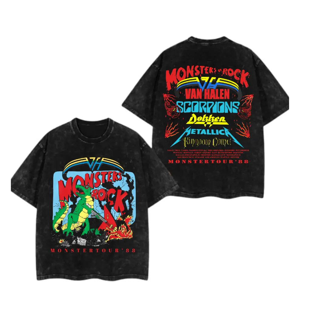 Monsters Of Rock Tour 1988 Van Halen Concert Shirt - TikTok Shop