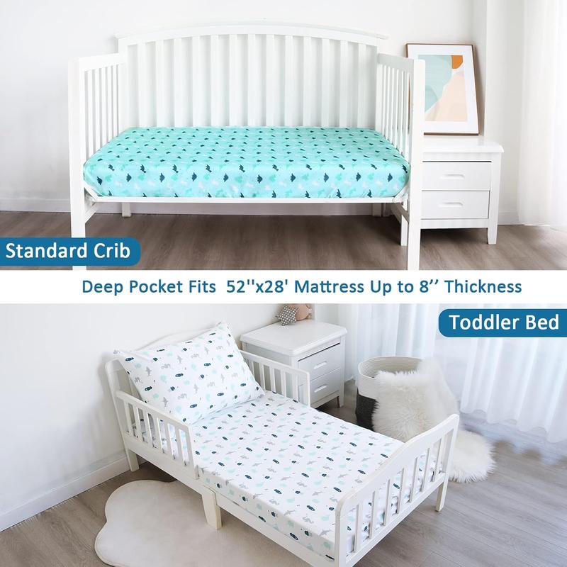 SpringSpirit Crib Sheets for Boys or Girls 2-Pack, Fitted Sheet 52'' x 28'' Standard & Toddler Mattress, Soft and Breathable Material, Baby Neutral #TiktokshopStockUp