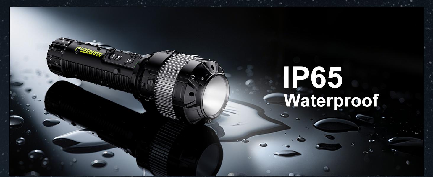 MARBERO Rechargeable Flashlight High Lumens with 4000mAh Battery Focused Beam Super Bright LED Powerful Flashlight 3 Modes Tactical Compact Portable Flashlight for Hiking Power Outage