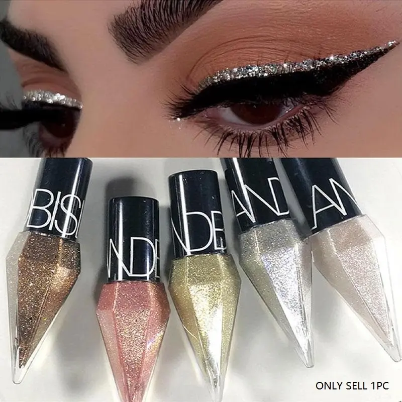 Diamond shimmer eyeliner, waterproof eyeshadow, silver, rose gold glitter liquid eyeliner, makeup cosmetics, Eye Makeup Supplies, Eye Makeup Products