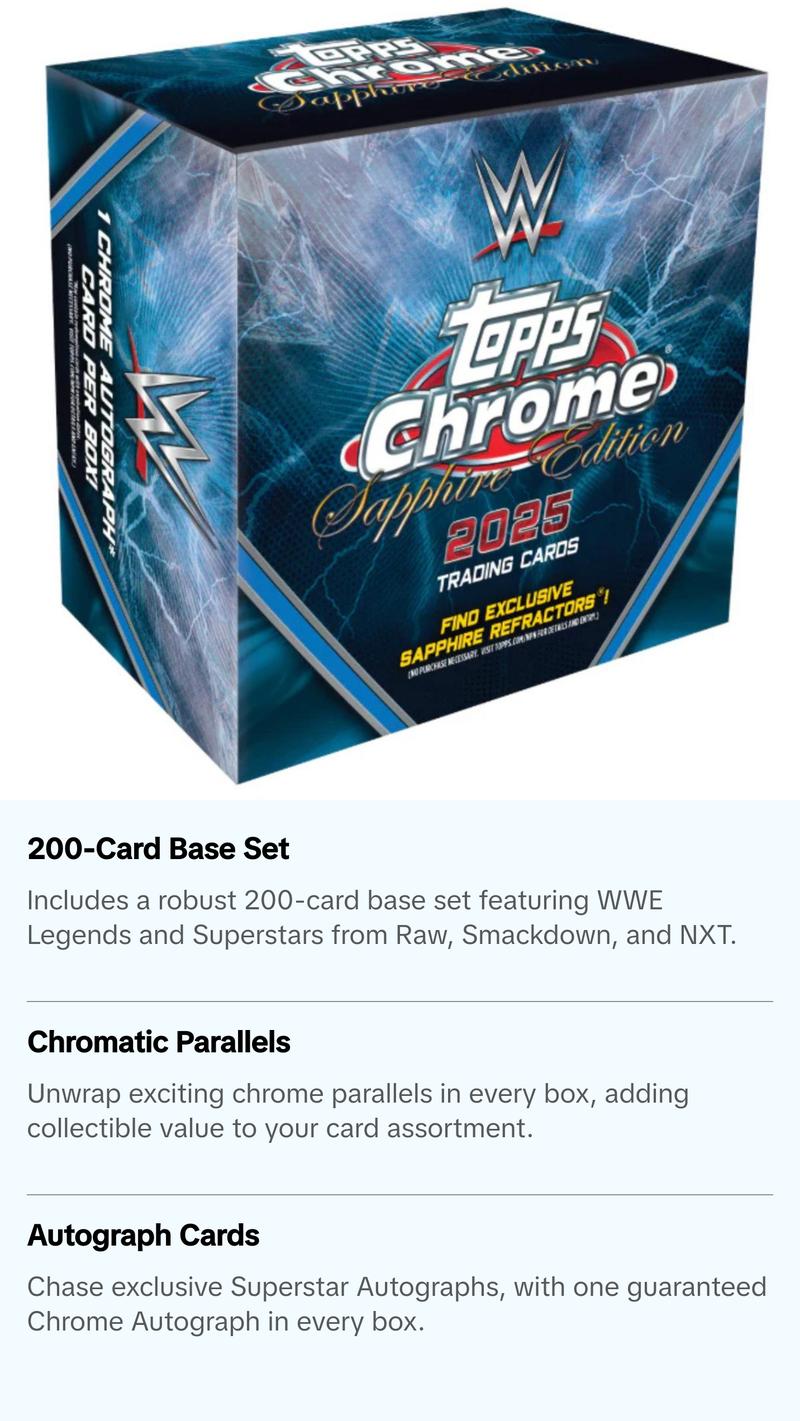 2025 WWE Topps Chrome Sapphire Wrestling Hobby