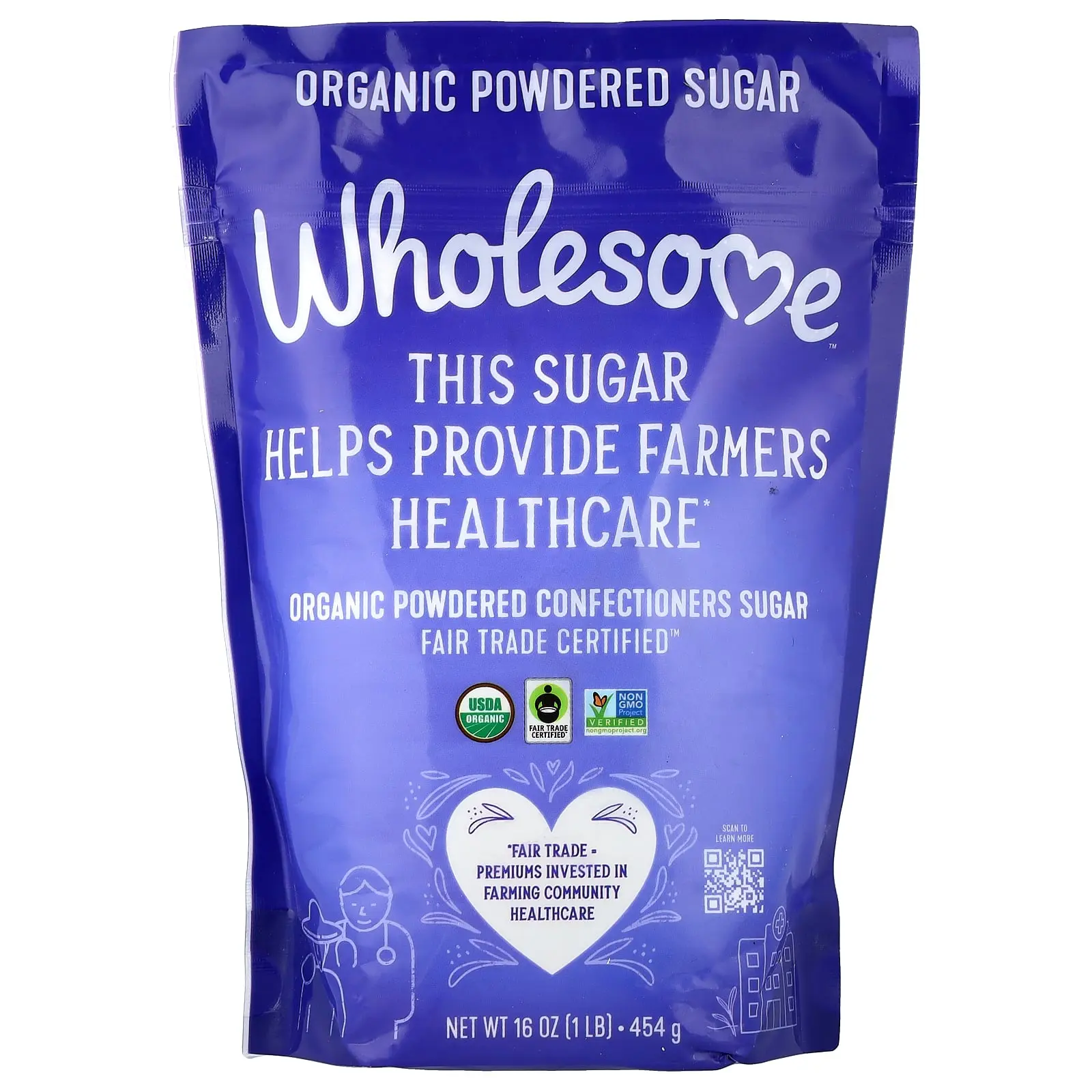 Wholesome Sweeteners Organic Powdered Confectioners Sugar, 16 oz (454 g)