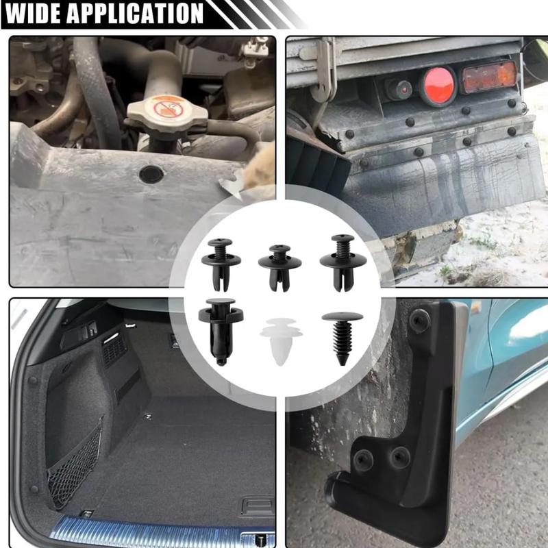 200PCS Car Clips for Hole Plastic Rivets Retainer Fender Push Pin Fastener Bumper - 6 Sizes Universal Car Fastener Kit Durable Easy Install Body Screw Automotive