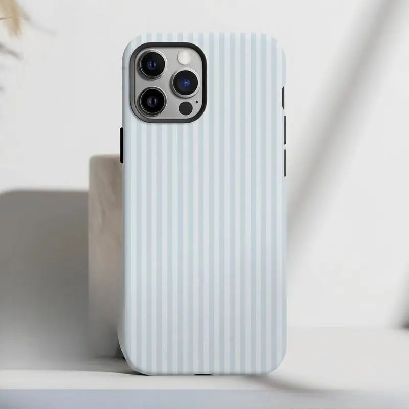 Personalized Blue Phone Case for Girls Custom Monogram Phone Case Aesthetic Striped Phone Case Summer Coastal Phone Case Preppy Phonecase Blue BeachyCover for IPhone17 16 15 14 13 12 11 Pro Max Plus Air