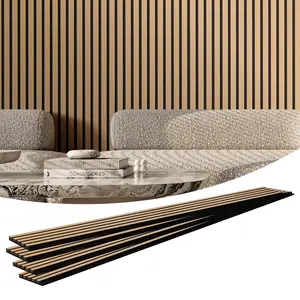 VEVOR Wood Slat Acoustic Panels, 7.9 x 94.5 inch, MDF Accent Wooden Wall Panels for Modern Interior Wall Decor, Faux Wood Wall Board Panels for Noise Reduction, Light Oak