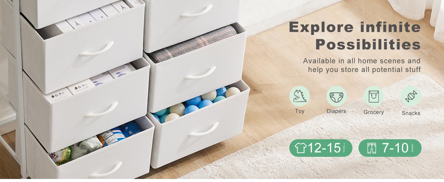 Tall Fabric Storage Tower Dresser with 10 Drawers and Wood Top for Bedroom Tall Fabric Storage Tower Dresser with 10 Drawers and Wood Top for Bedroom