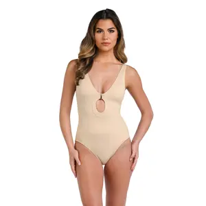 LB Luxe Keyhole Plunge One Piece - Sand - FINAL SALE