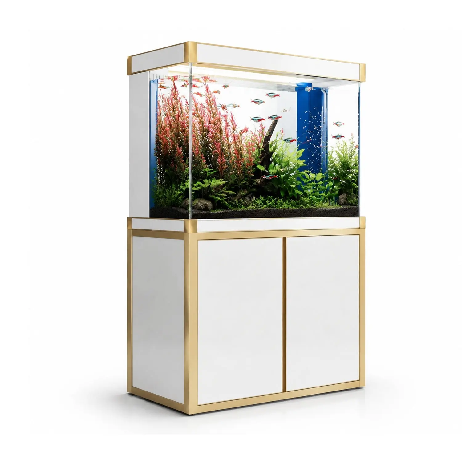 100 Gallon Aquarium – White & Gold Tempered Glass 100 Gallon Aquarium – White & Gold Tempered Glass
