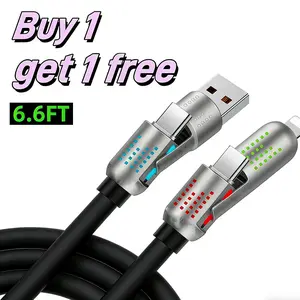 [Buy 1 get 1 free] 65W 4-in-1 RGB Fast Charging Data Cable | 480Mbps Transfer | Universal for iPhone, Android & Laptops