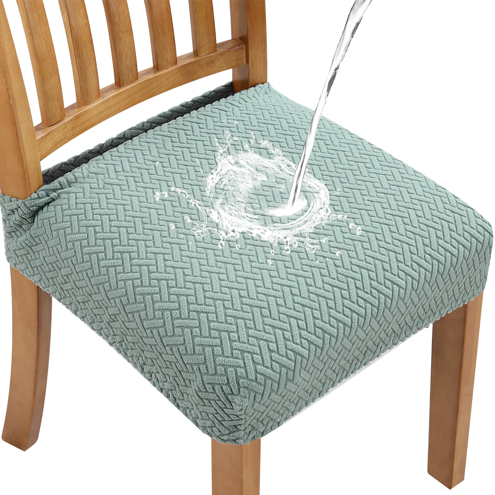 Stretch Waterproof Chair Seat Covers , Removable Washable Dining Room Chair Covers Anti-Dust Seat Cushion Slipcovers for Bedroom, Kitchen, Hotel, Banquet summerwins