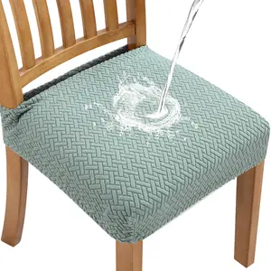 Stretch Waterproof Chair Seat Covers , Removable Washable Dining Room Chair Covers Anti-Dust Seat Cushion Slipcovers for Bedroom, Kitchen, Hotel, Banquet