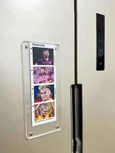 2.8x6.7in Magnetic Photo Frame, 4-Photo Vertical Strip Frame for Car & Refrigerator