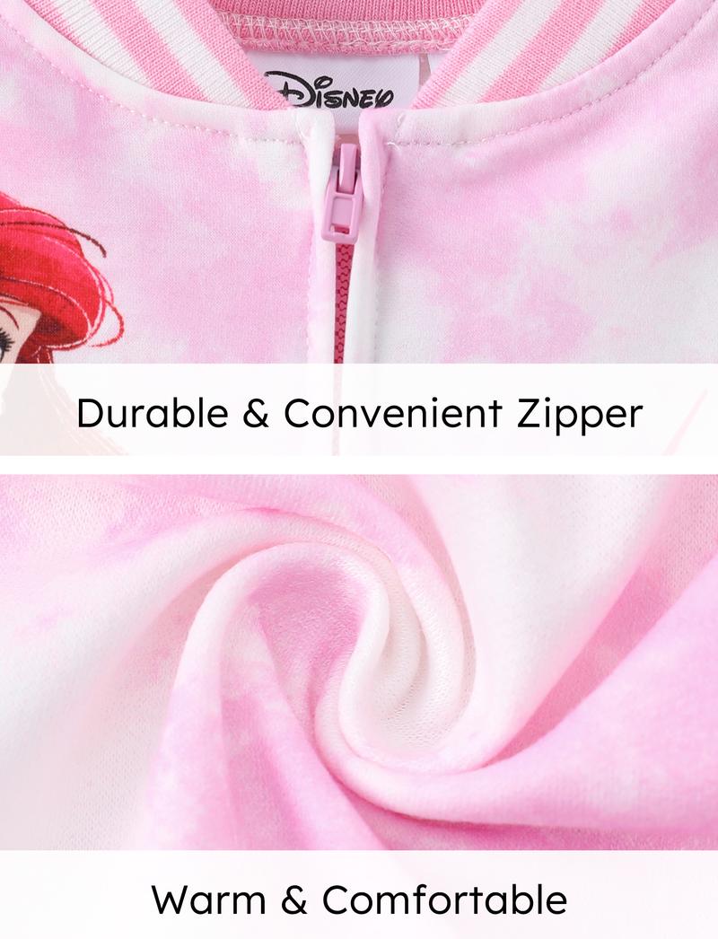 Disney Princess Kids' Baseball Jackets Featuring Moana Rapunzel & Other Princesses Colorful Printed Cute Style