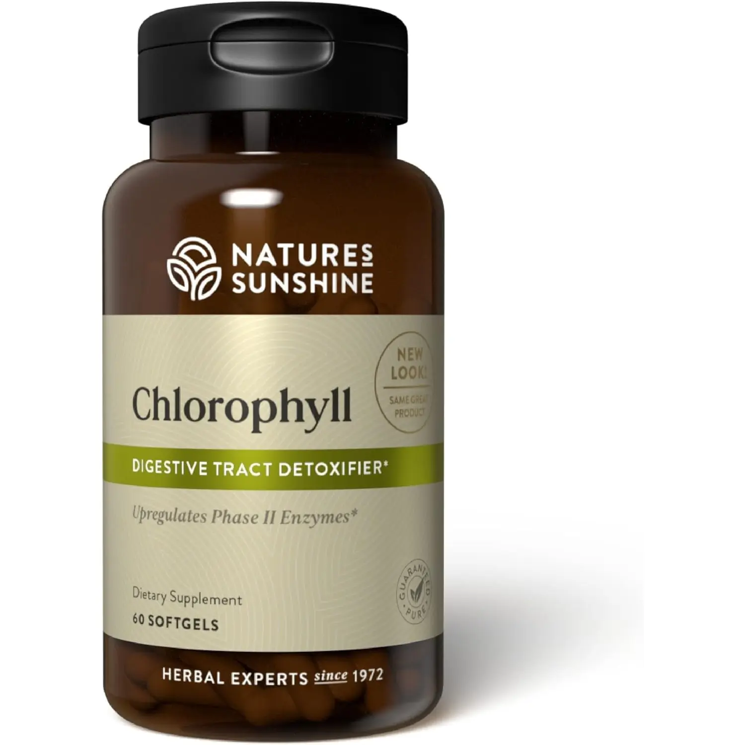 Nature's Sunshine Chlorophyll, 60 Softgel Capsules: Support Digestion, Immunity & Detoxification with Internal Deodorant Benefits. Easy-to-Swallow Capsules Promote Overall Well-Being & Energy