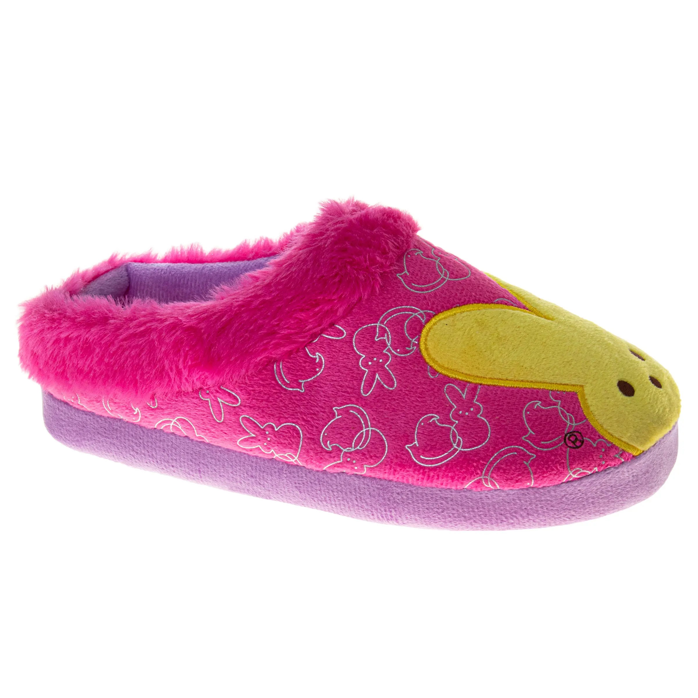 JOSMO KIDS Officially Licensed Peeps Bunny Slippers for Toddler & Little Girls', Lightweight Synthetic Slip-On with Cushioned Comfort, Lightweight Slippers, Cute Cartoon Slides, Pink Bunny Slippers