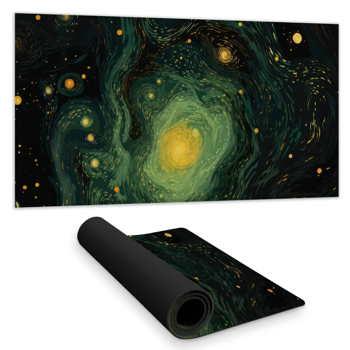 MWW C1DM1531EP87YA Illuminated Non-Slip Black Indoor Desk Mat, 16x32 in, for Home Decor & Office Furniture