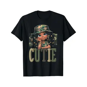 Casual Loose Fit Cotton TShirt for Women Breathable Short Sleeve Round Neck Camo Print Soft Fabric Ideal Gift Sizes S to XXXL Black