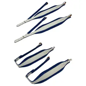 D'Luca Pro SB Series Genuine Leather Accordion Straps White/Blue