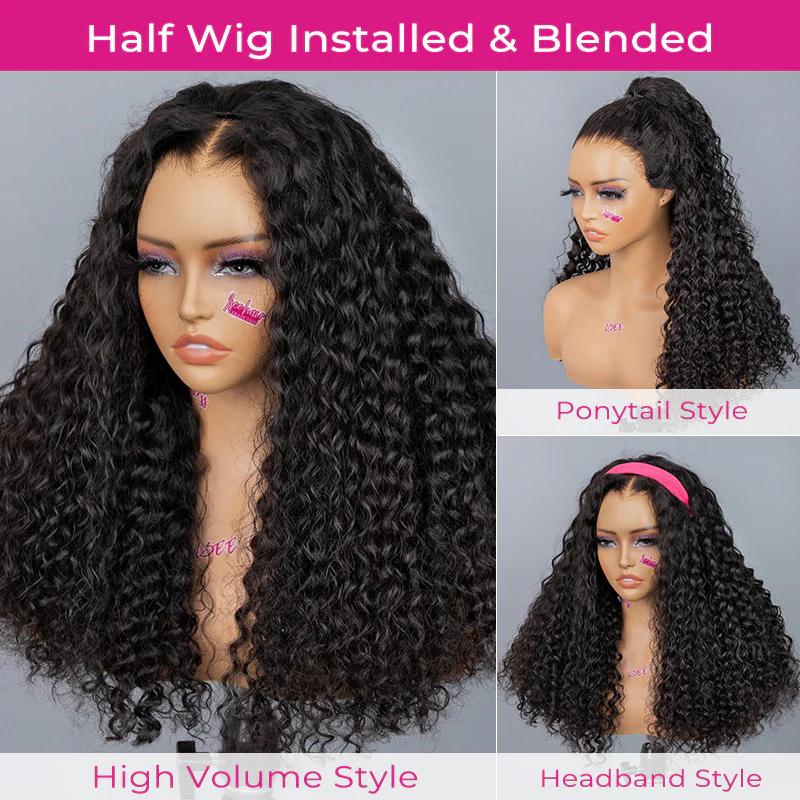 ISEE HAIR 250% Water Wave Wear Go Half Wig Invisible Hairline 150% & 180% & 250% Glueless Human Hair Wigs Seamless Flip Over Wig Beginner Friendly Vacation Hair#TikTokShopBlackFriday