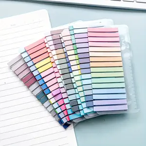 &European Vintage Color Pet Transparent Sticky Notes, Fine Gradient Narrow Tape Index Labels, Morandi Color Coding, 320 Pieces Per Pack