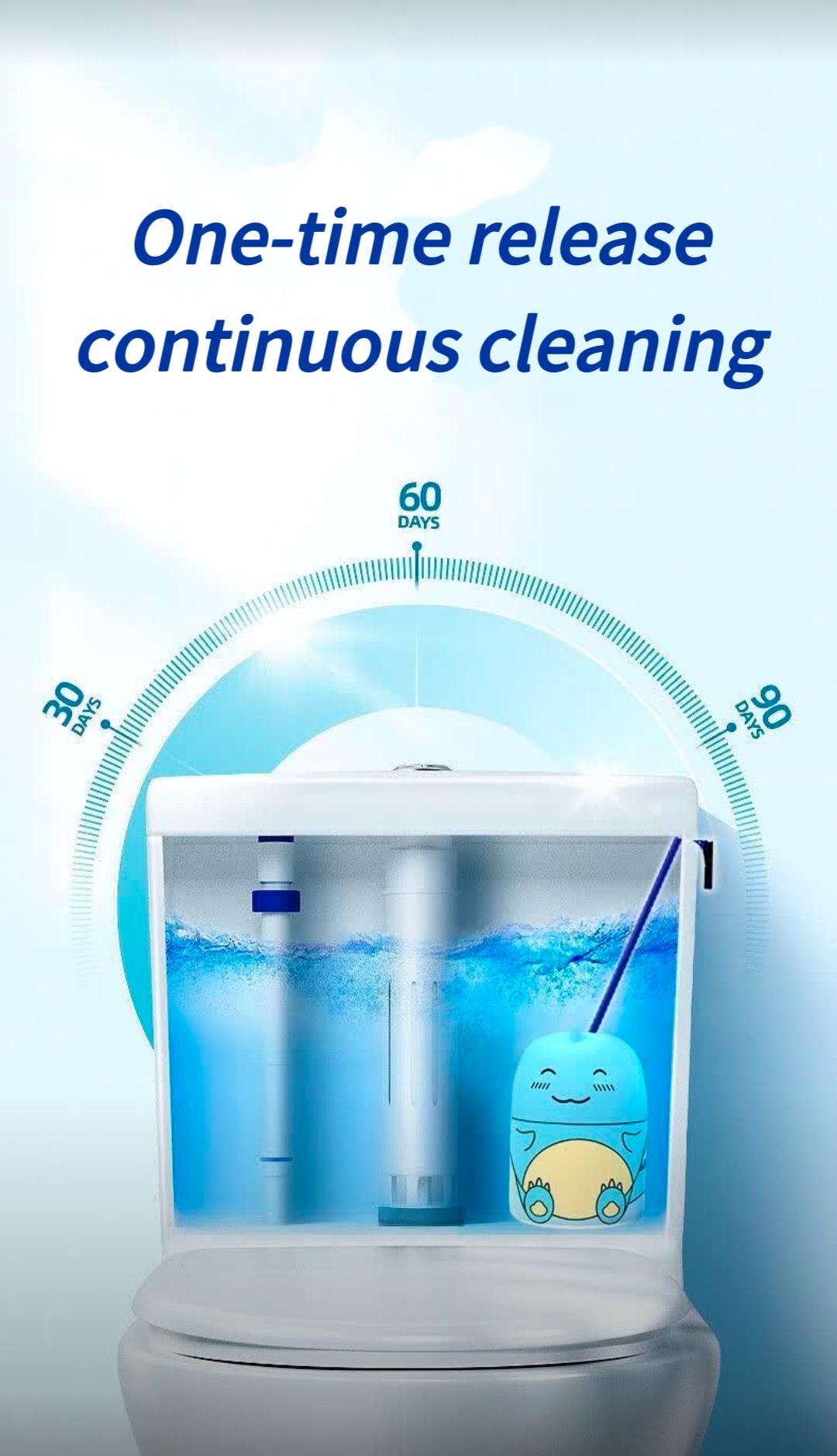 3PCS Toilet Bowl Cleaner Bottle, Cute Dinosaur-Shaped Bathroom Toilet Tank Cleaner with Ocean, Jasmine, and Peach Scent full head coverage