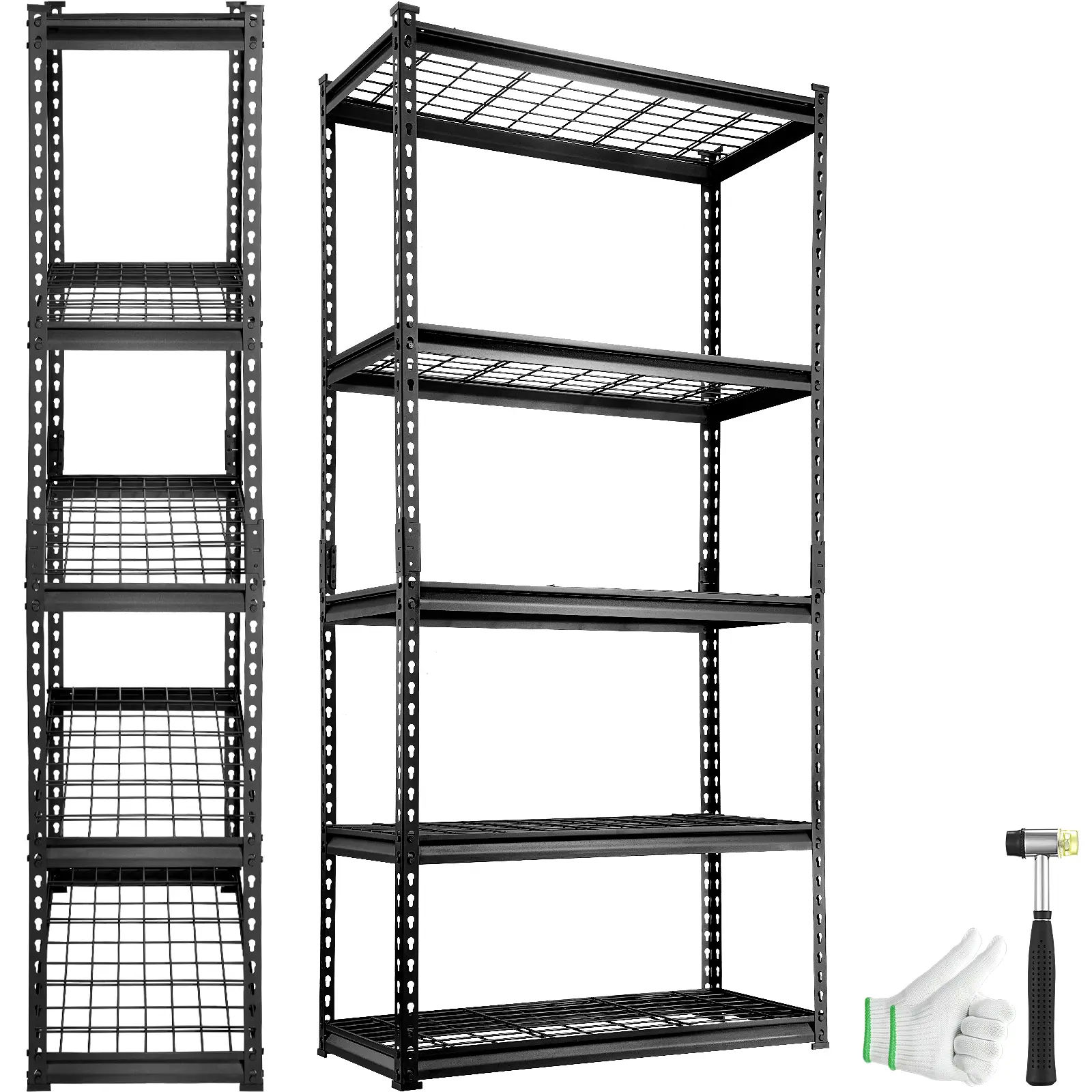 【Summerfinds】VEVOR Freestanding Steel Shelf - 5-Tier Adjustable Heavy-Duty Metal High Storage Rack, 2000 lbs Capacity Wire Unit, 36" L x 16" W x 72" H Black Home Organization Storage Shelves for Garage, Kitchen Pantry,dorm essentials,home decor