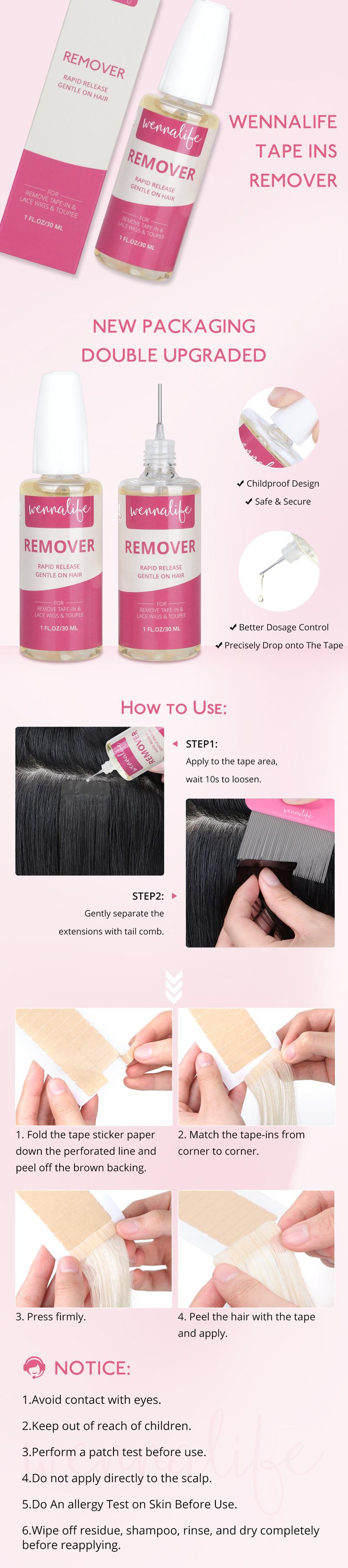 WENNALIFE Tape in Extension Remover 1 FL.OZ. (30ML) Tape in Remover Fast-Acting Wig & Toupee Gentle Effective Lace Glue Remover TikTokShopBlackFriday
