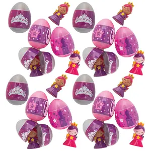 Colorful Glitzy Princess Toy-Filled Plastic Easter Eggs - 144 Pc.