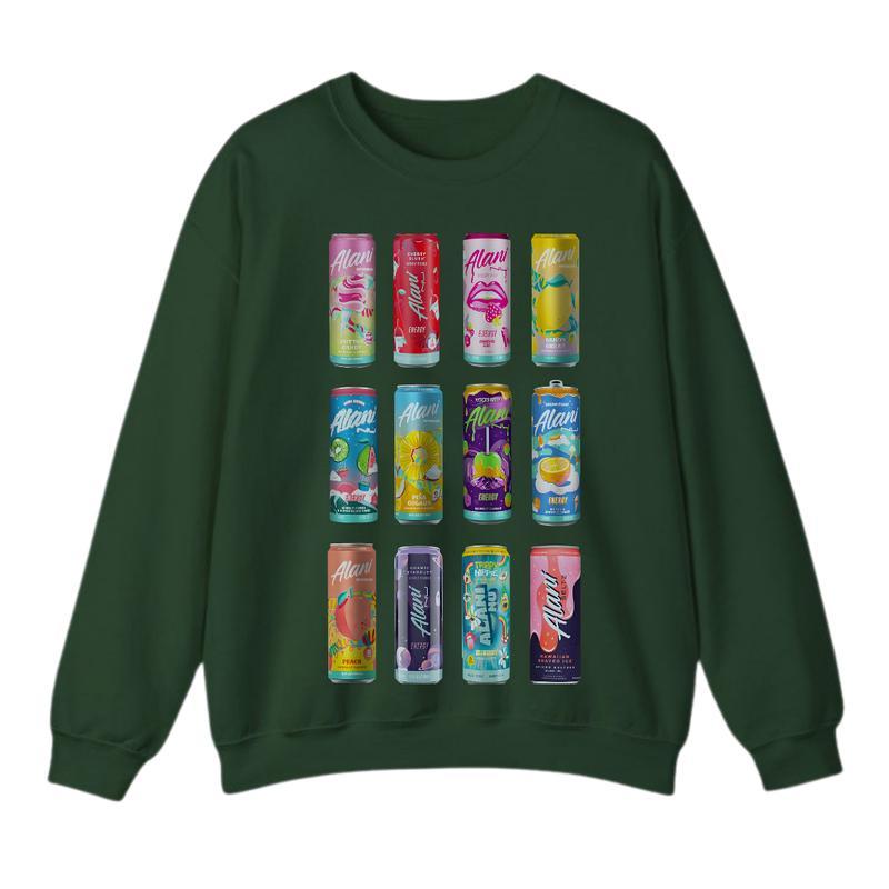 Alani Nu Energy Drink Sweatshirt, Graphic Cotton Crewneck For Women, Soft Fabric Casual Streetwear, Long Sleeve Pullover Top, Trendy Daily Wear Sweatshirt, Gift For Men And Women, Classic Cotton Full Colors Sweatshirt