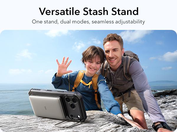 ESR Magnetic Cyber Series Case for iPhone 17/16/15 with Stash Stand & Camera Control 23FT Shock Absorption MagSafe Accessories Durable Protection